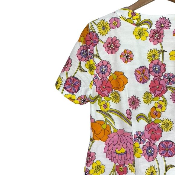Trina Turk Arboretum Shift Dress, Colorful Bright Retro - Picture 7 of 15